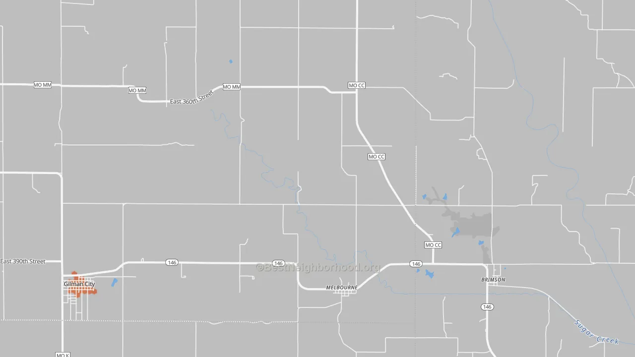 Bike Grade map of Melbourne, MO