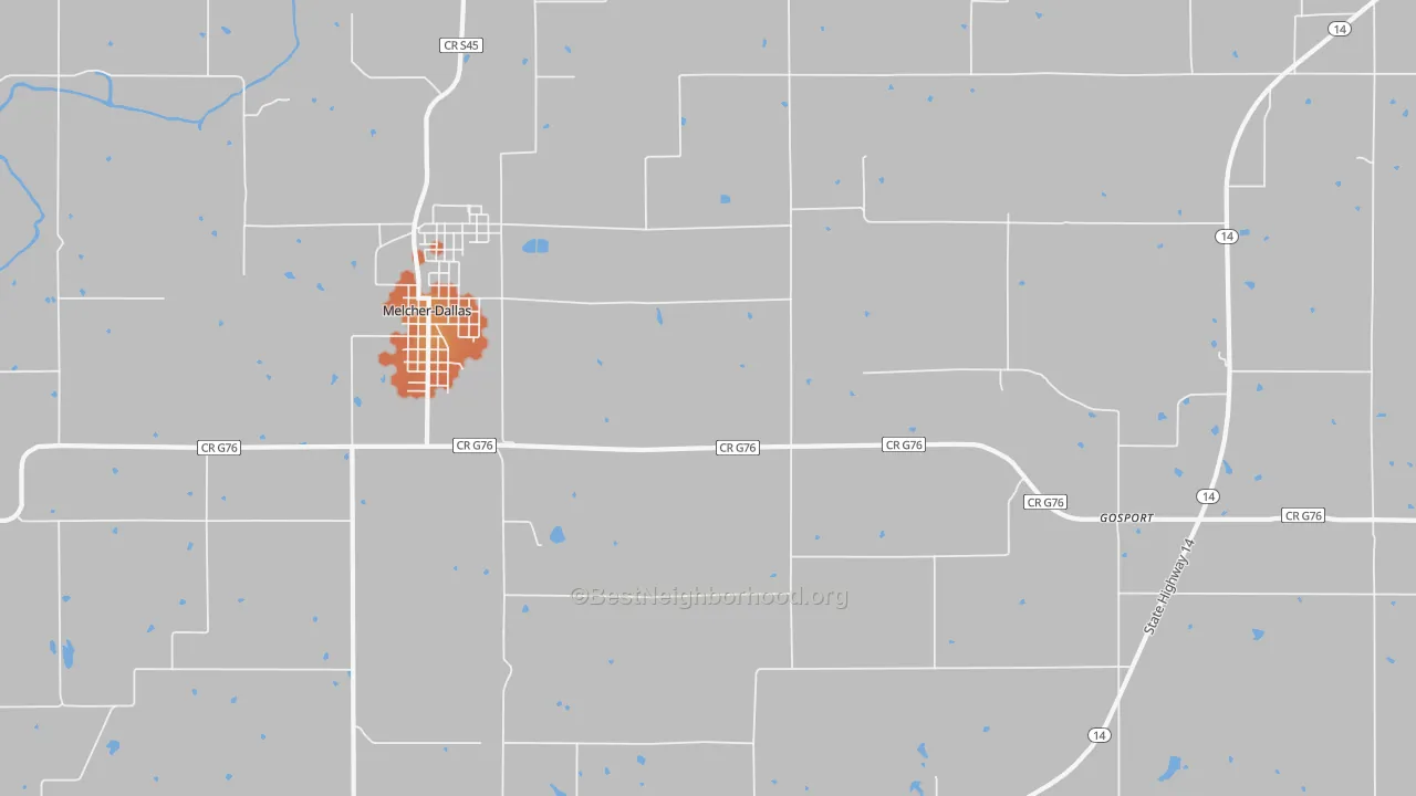 Bike Grade map of Melcher, IA