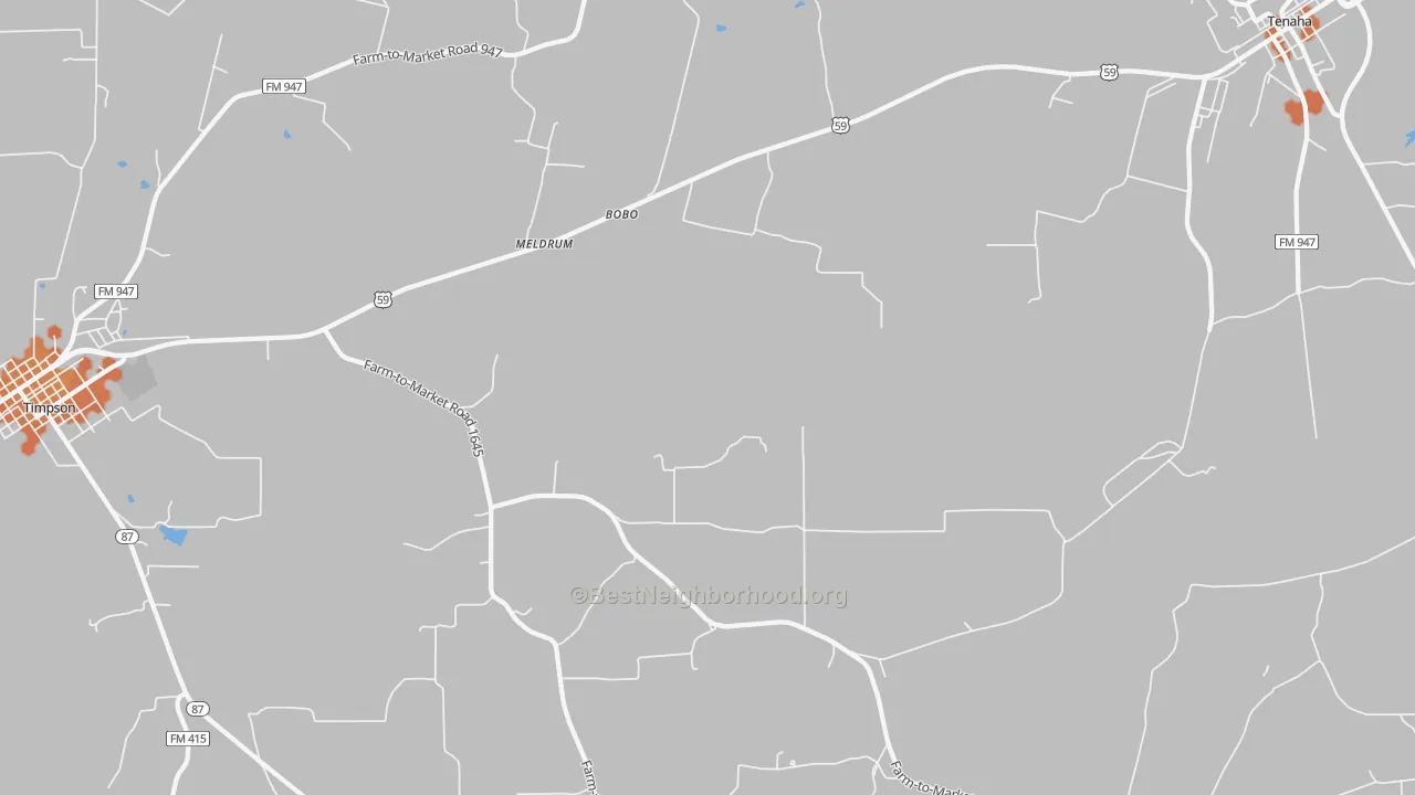 Bike Grade map of Meldrum, TX