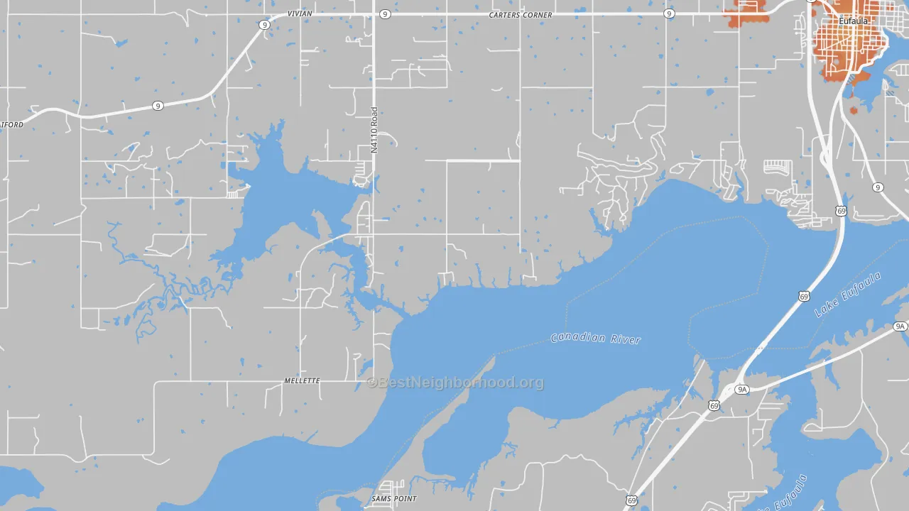 Bike Grade map of Mellette, OK