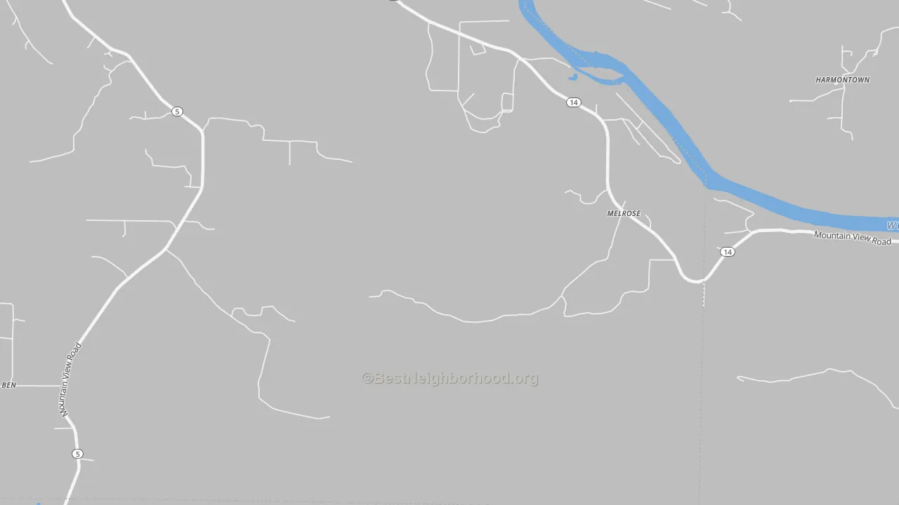 Bike Grade map of Melrose, AR