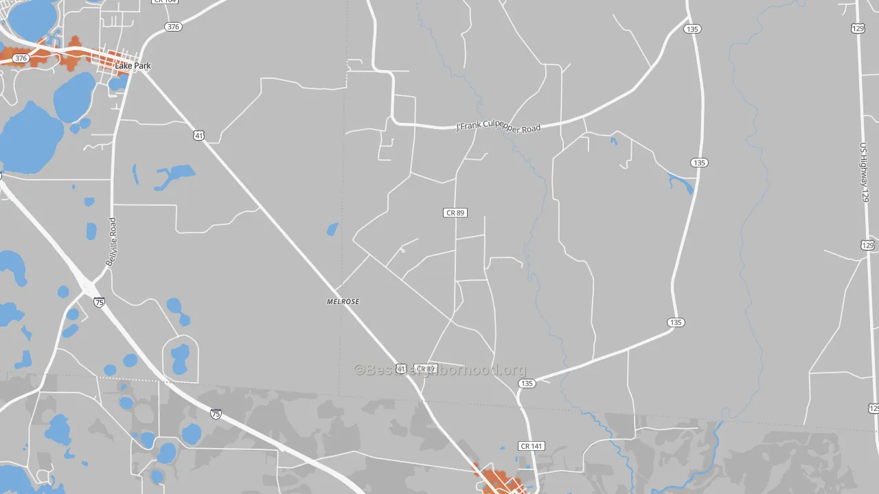 Bike Grade map of Melrose, GA