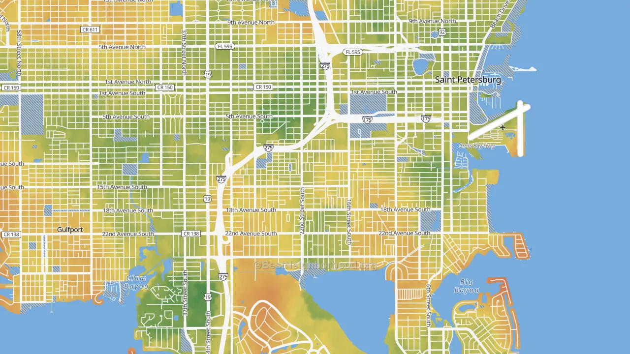 Bike Grade map of Melrose Mercy, St. Petersburg, FL