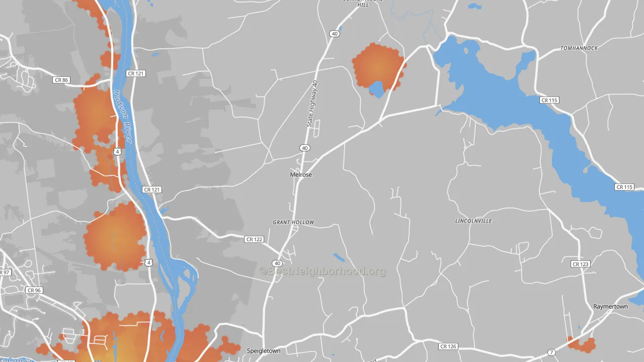 Bike Grade map of Melrose, NY