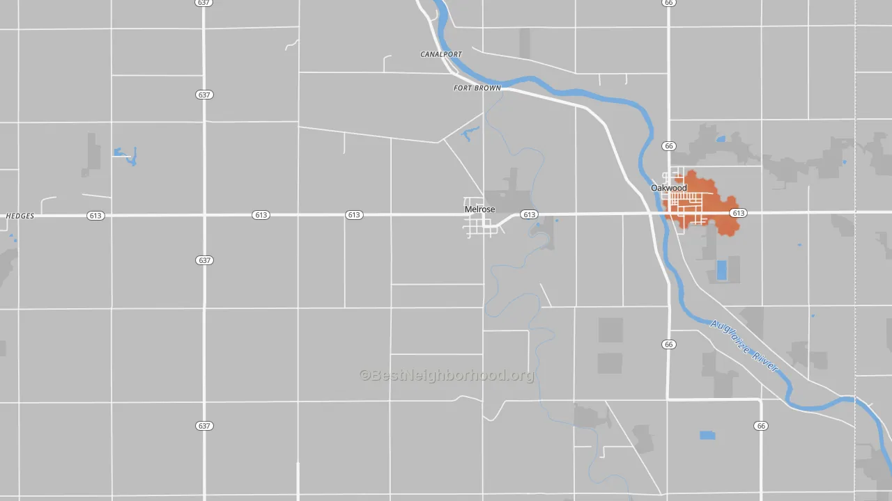 Bike Grade map of Melrose, OH