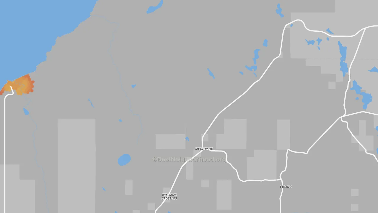Bike Grade map of Melstrand, MI