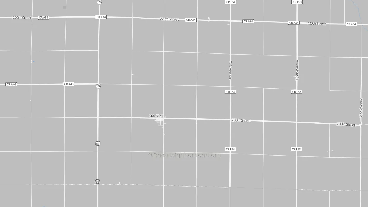 Bike Grade map of Melvin, IA