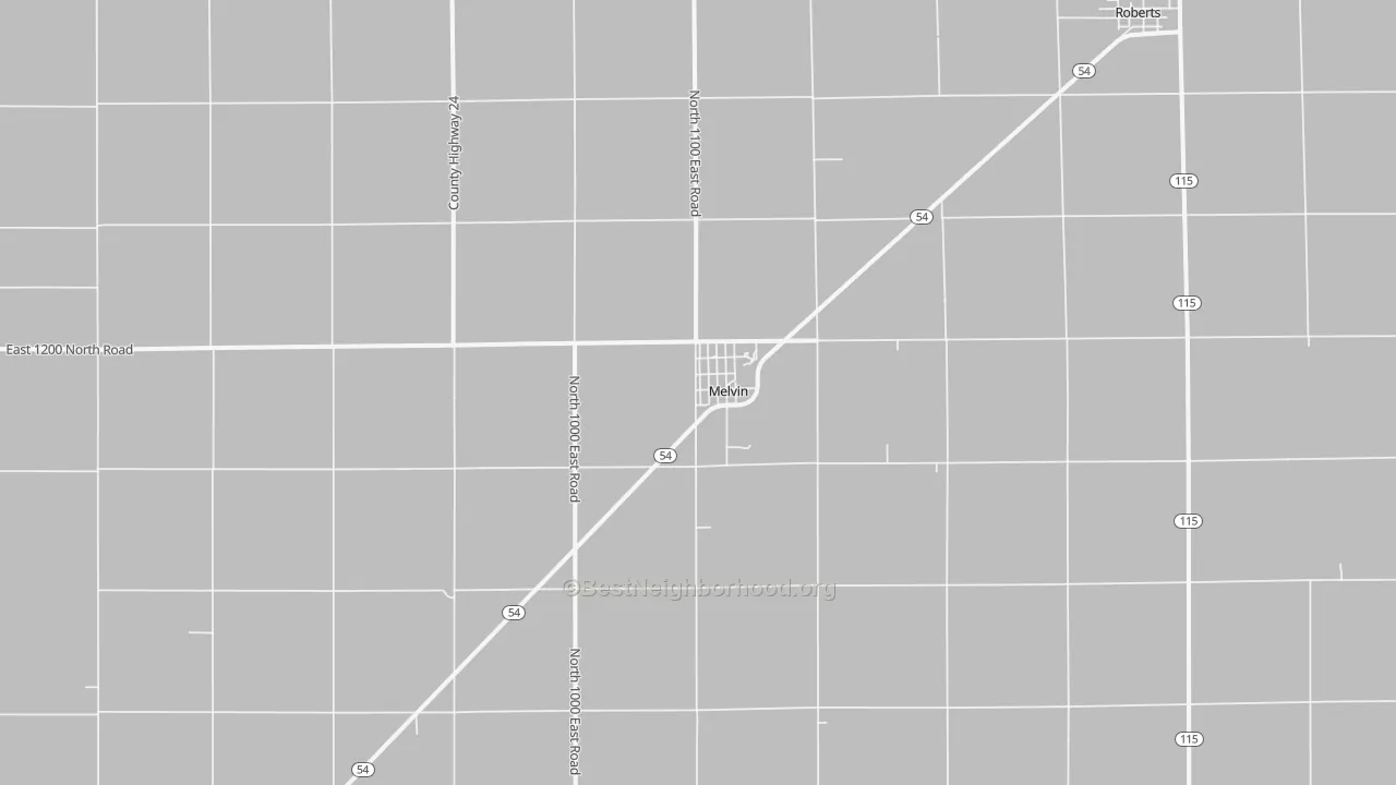 Bike Grade map of Melvin, IL