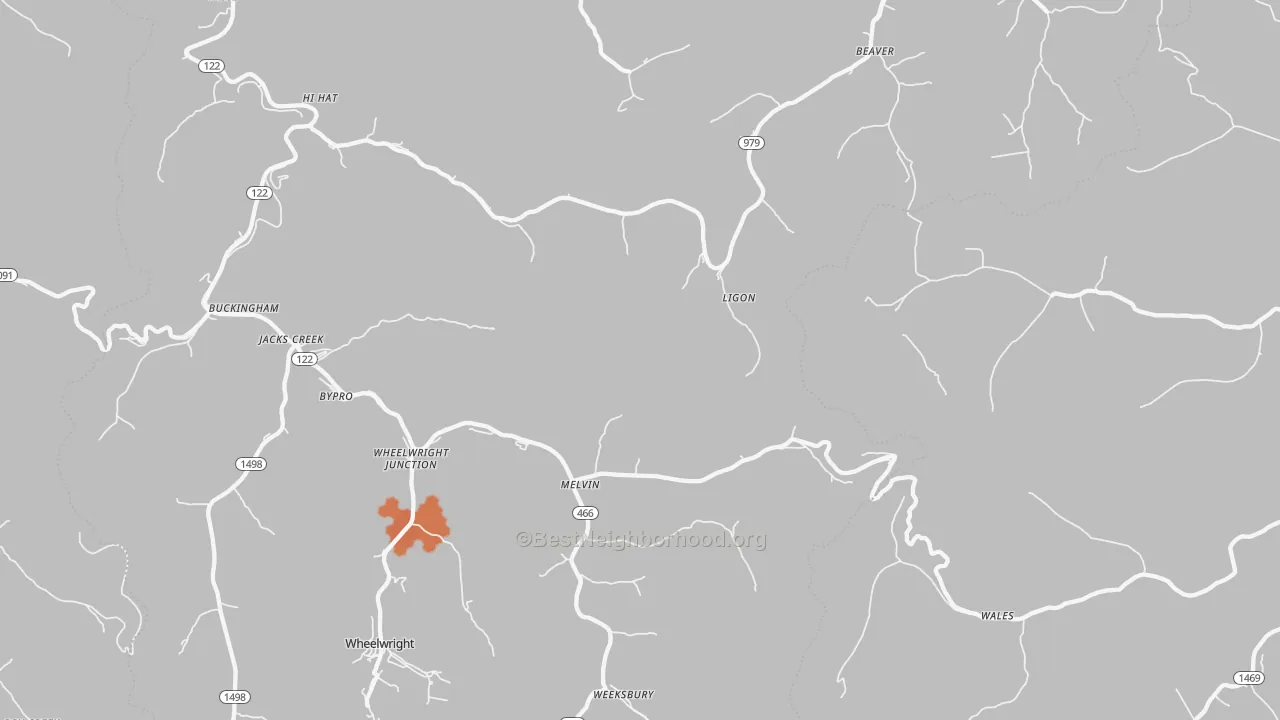 Bike Grade map of Melvin, KY