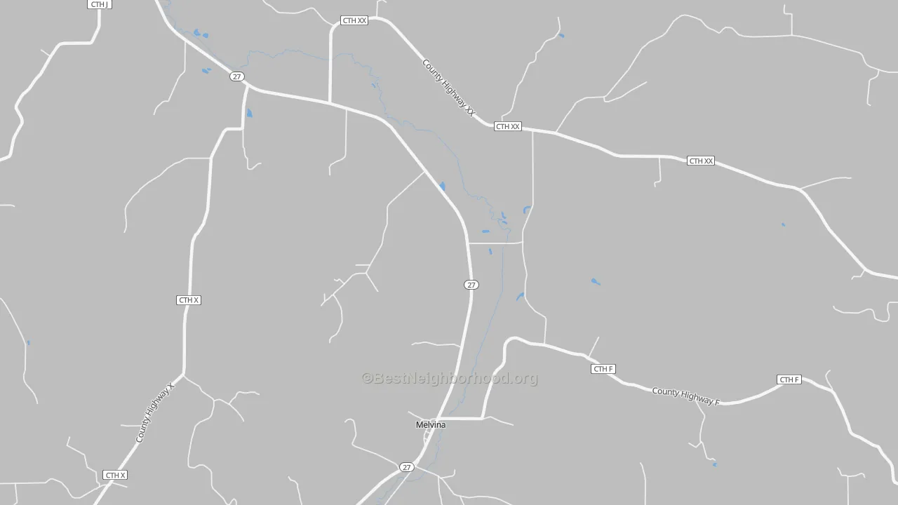 Bike Grade map of Melvina, WI