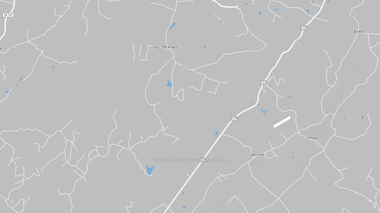 Bike Grade map of Melvine, TN