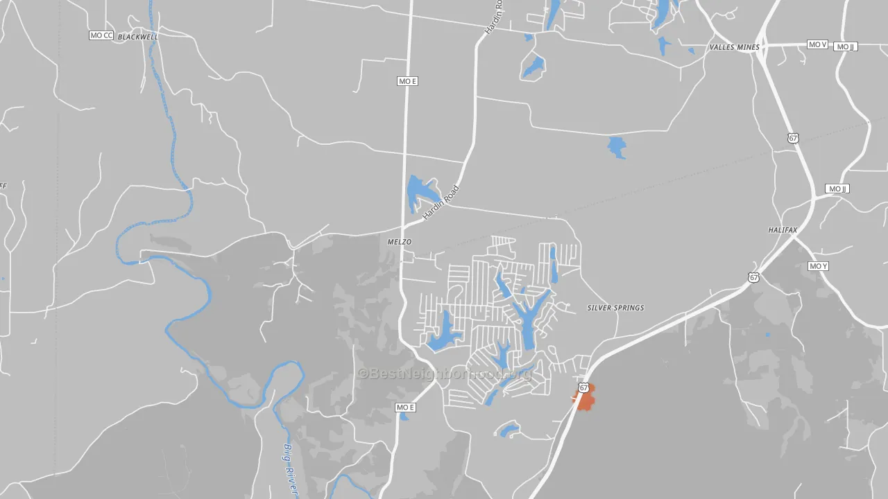 Bike Grade map of Melzo, MO