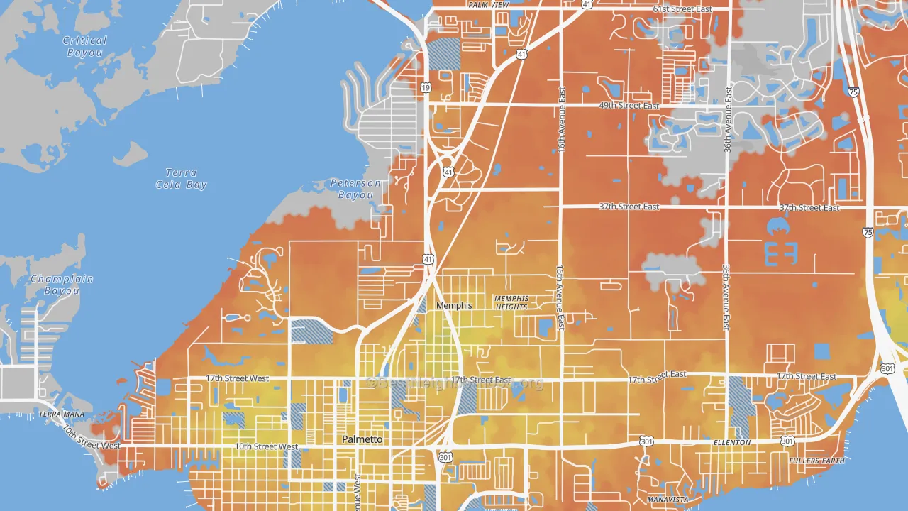 Bike Grade map of Memphis, FL