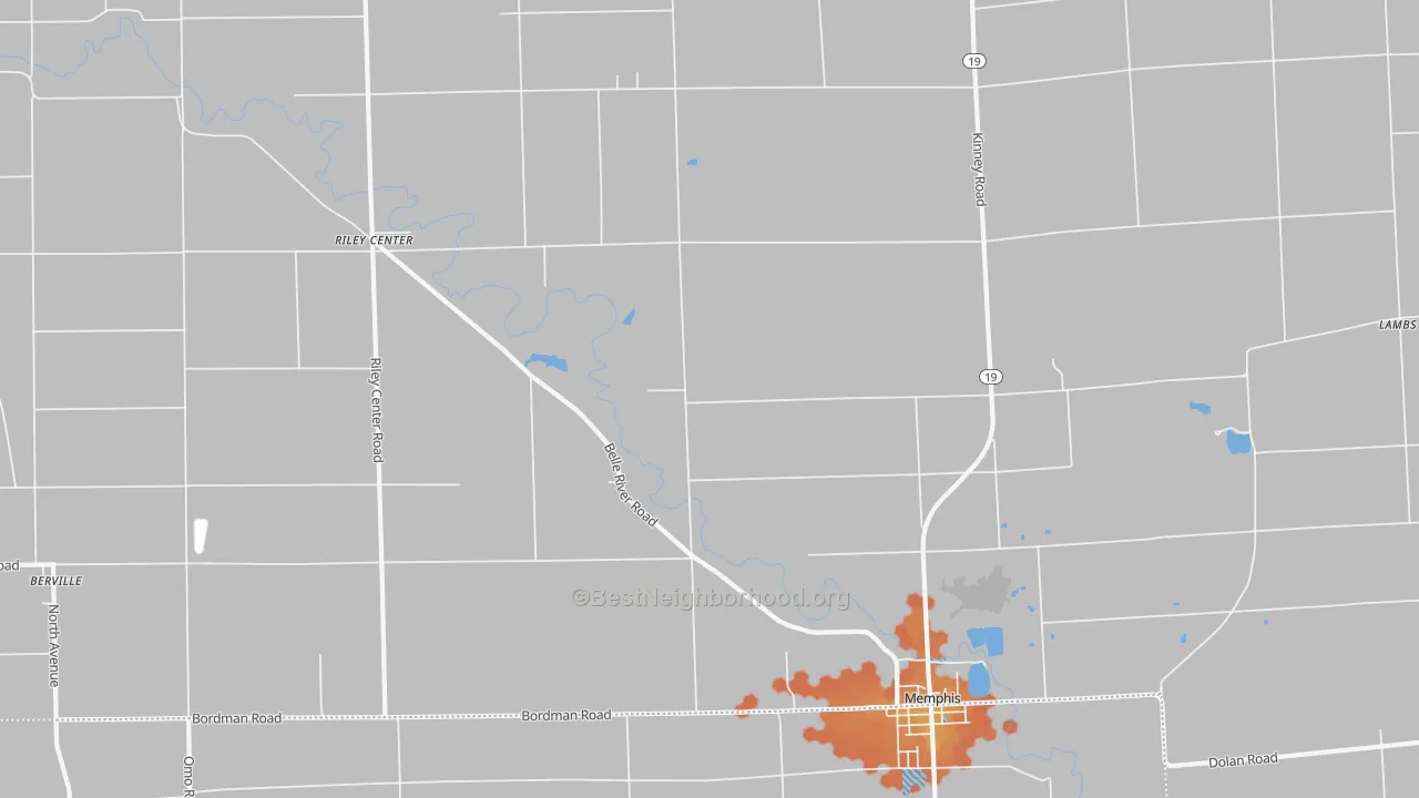 Bike Grade map of Memphis, MI