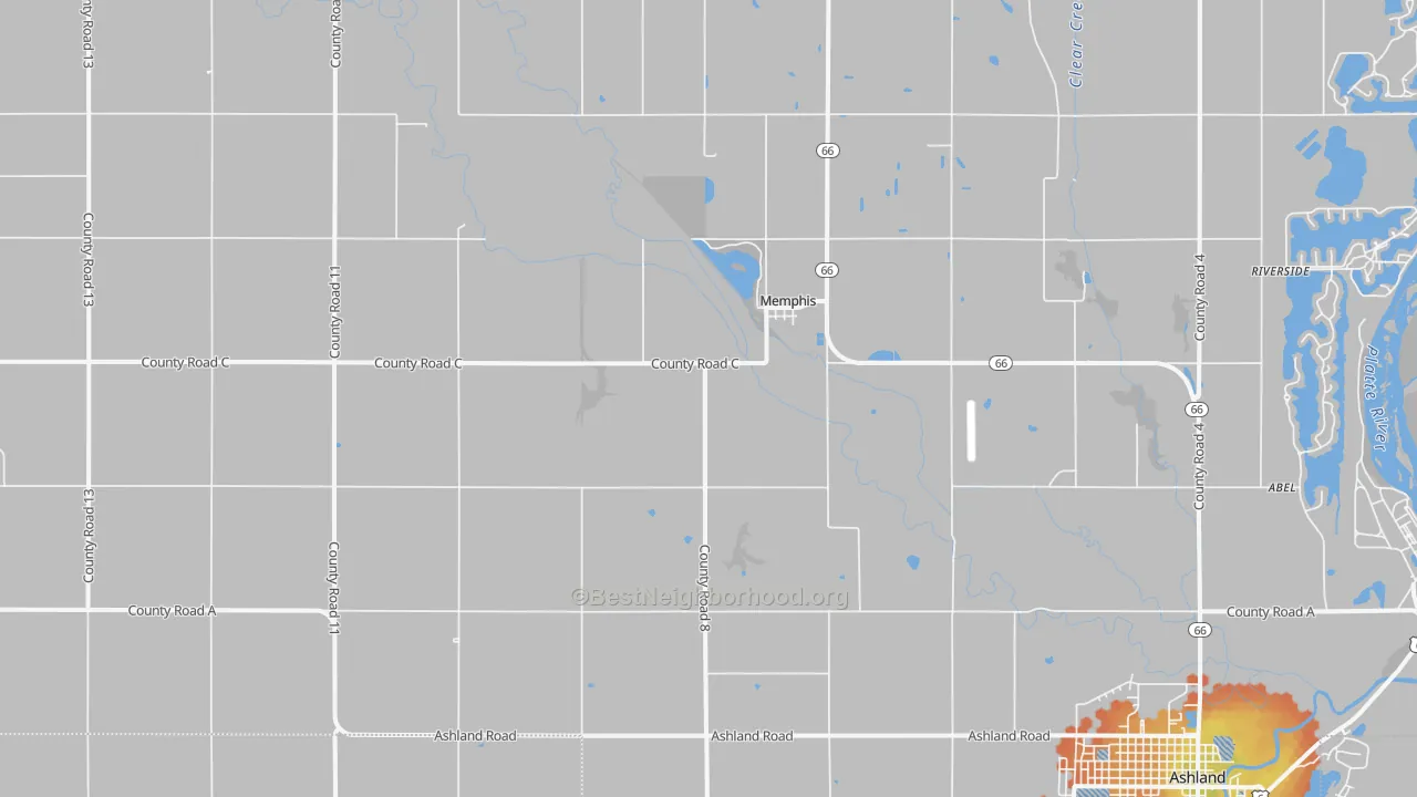 Bike Grade map of Memphis, NE