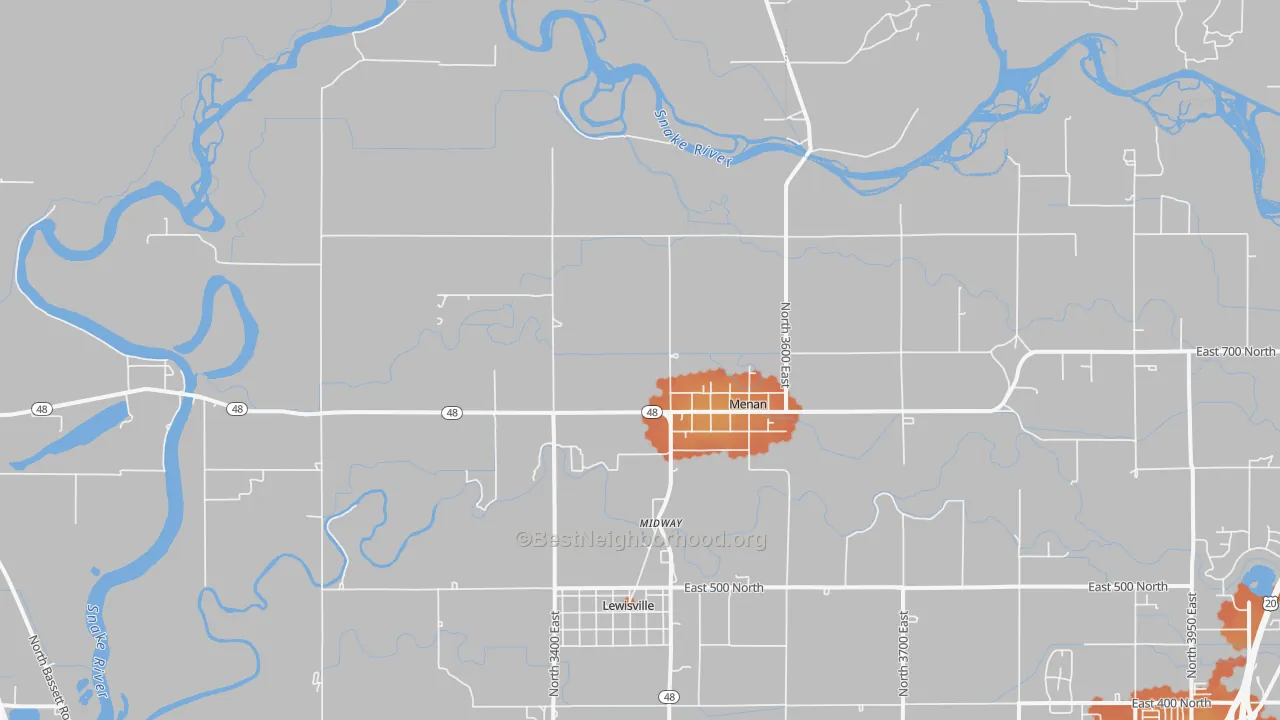 Bike Grade map of Menan, ID