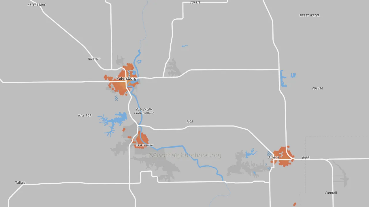 Bike Grade map of Menard County, IL