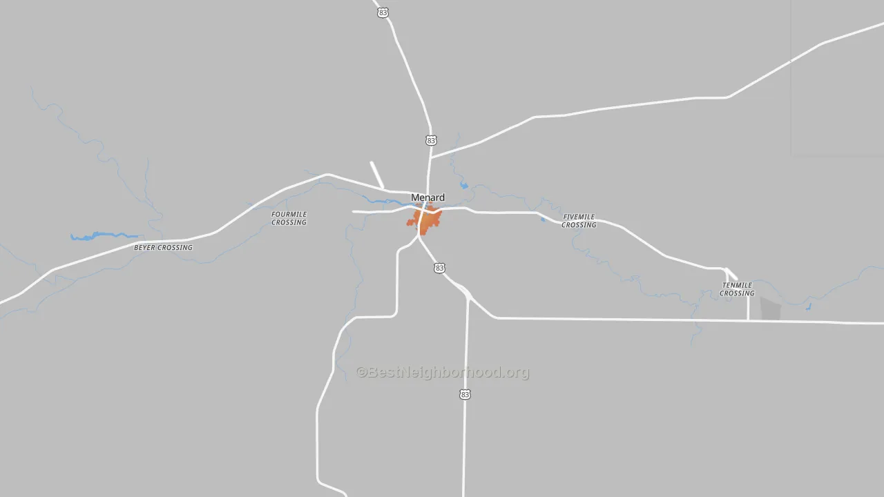 Bike Grade map of Menard County, TX