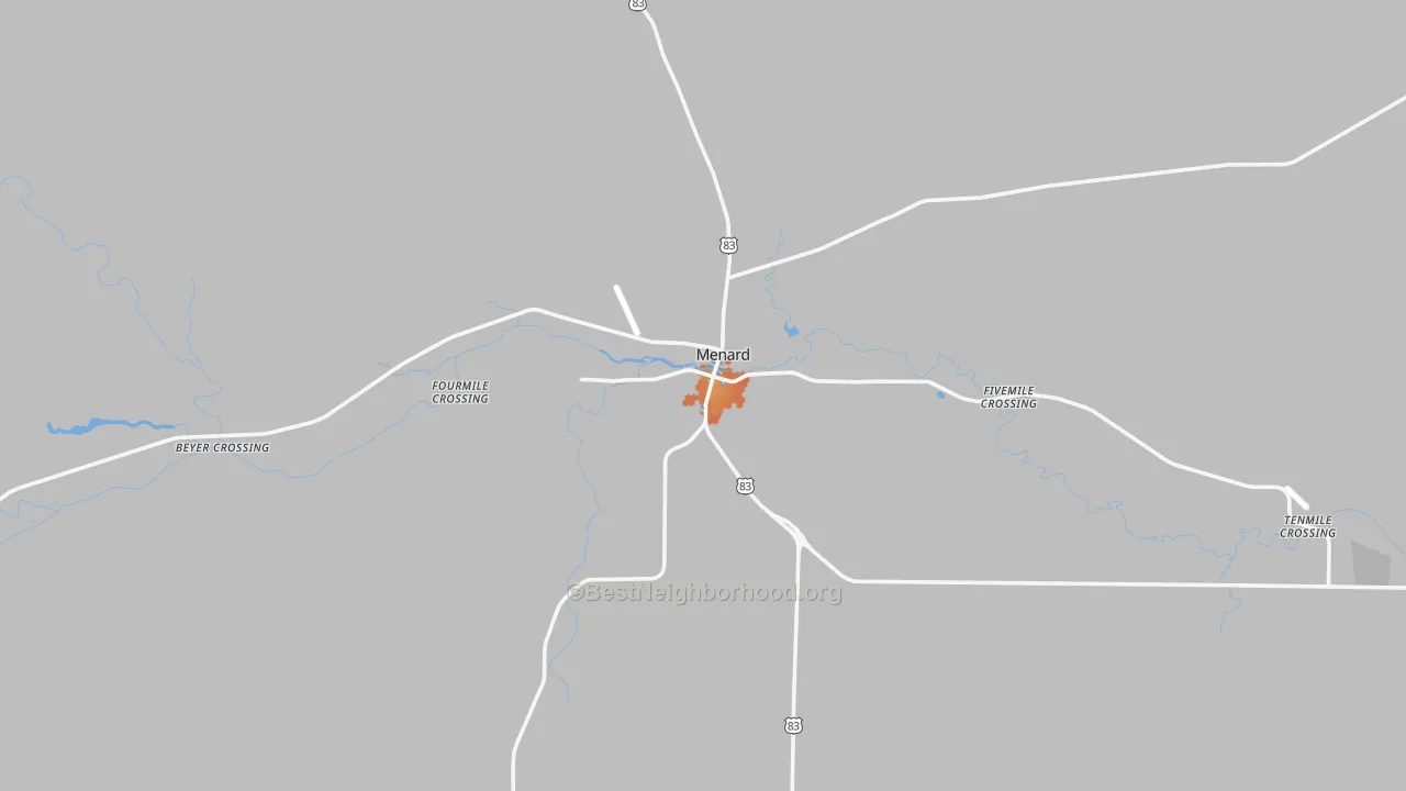 Bike Grade map of Menard, TX