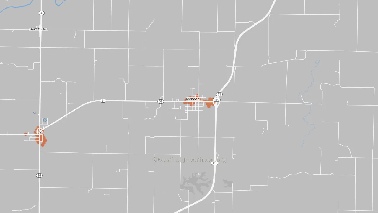Bike Grade map of Mendon, IL