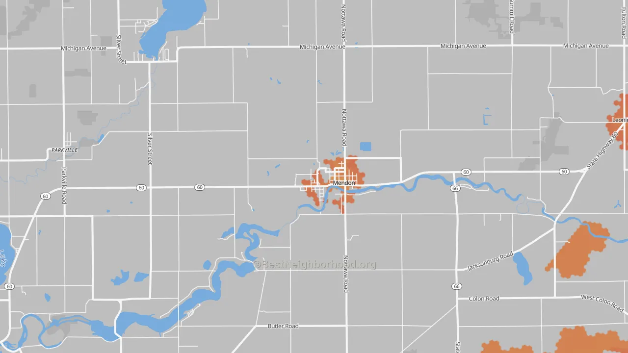 Bike Grade map of Mendon, MI