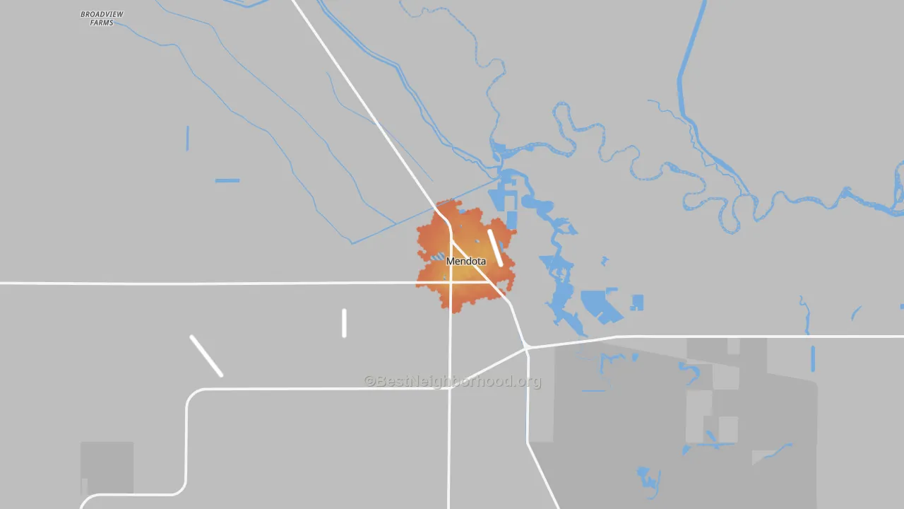 Bike Grade map of Mendota, CA