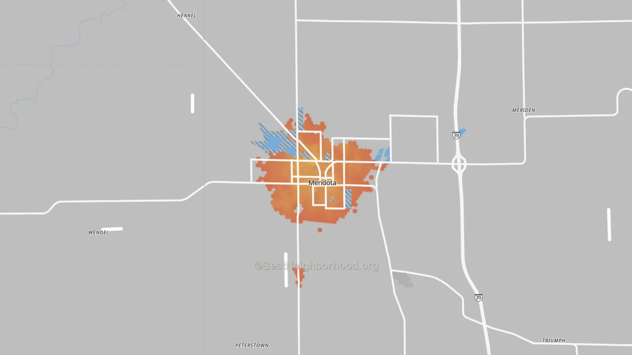 Bike Grade map of Mendota, IL