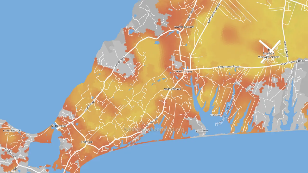Bike Grade map of Menemsha, MA