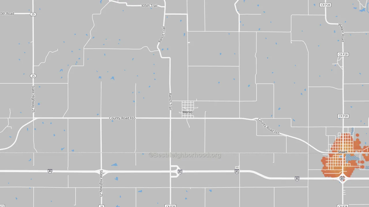 Bike Grade map of Menlo, IA