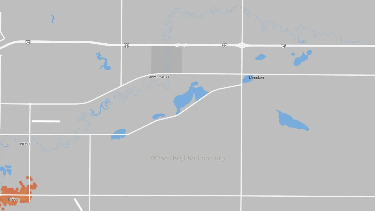 Bike Grade map of Menoken, ND