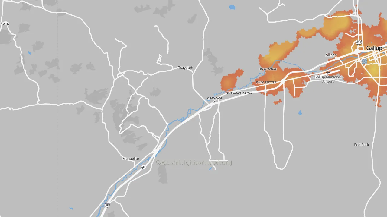 Bike Grade map of Mentmore, NM