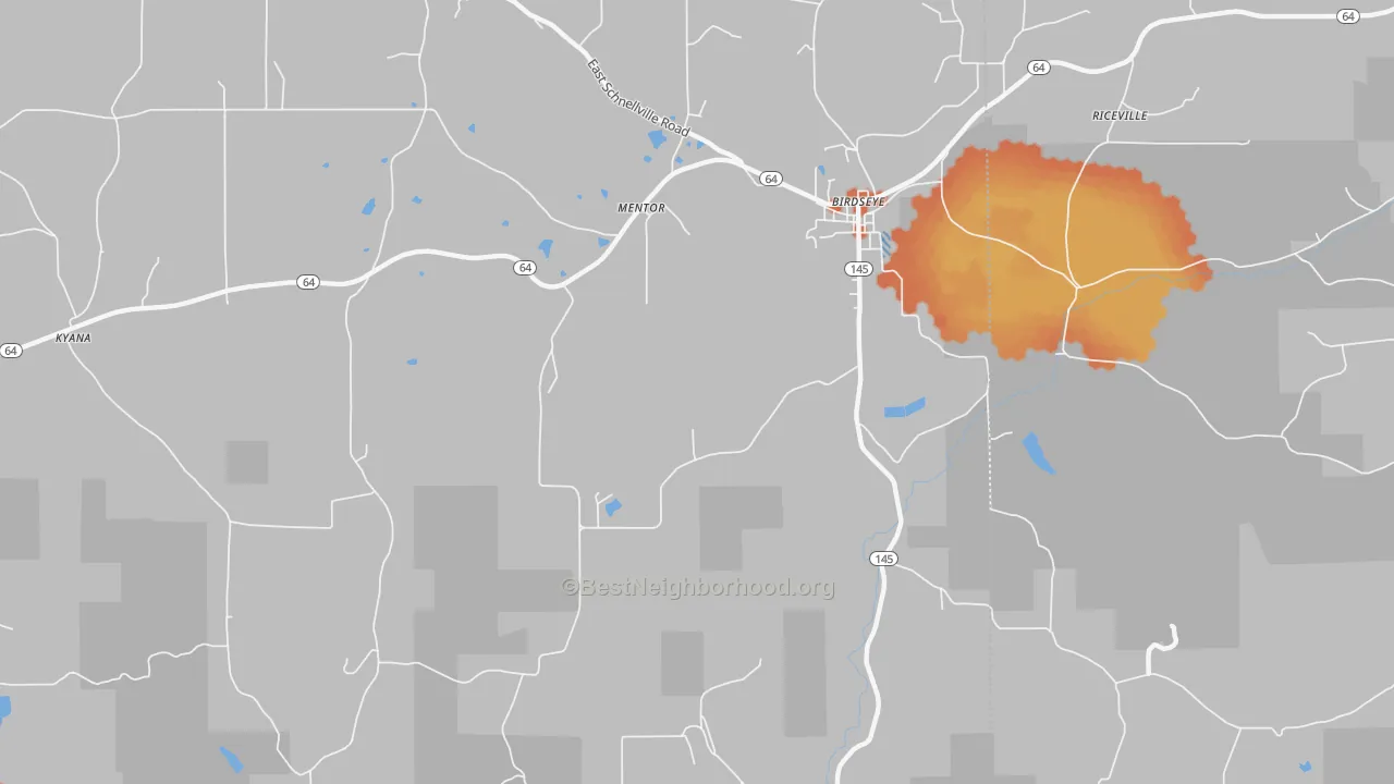 Bike Grade map of Mentor, IN