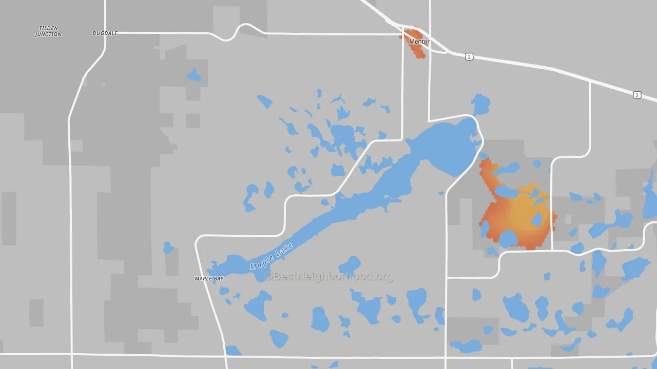 Bike Grade map of Mentor, MN