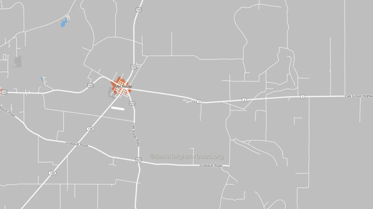Bike Grade map of Mer Rouge, LA