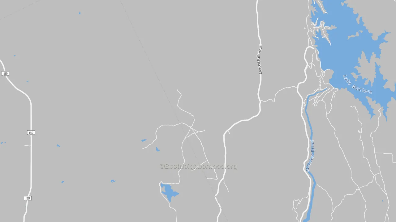 Bike Grade map of Merced Falls, CA