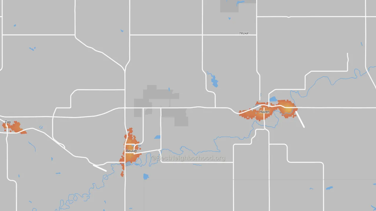 Bike Grade map of Mercer County, ND