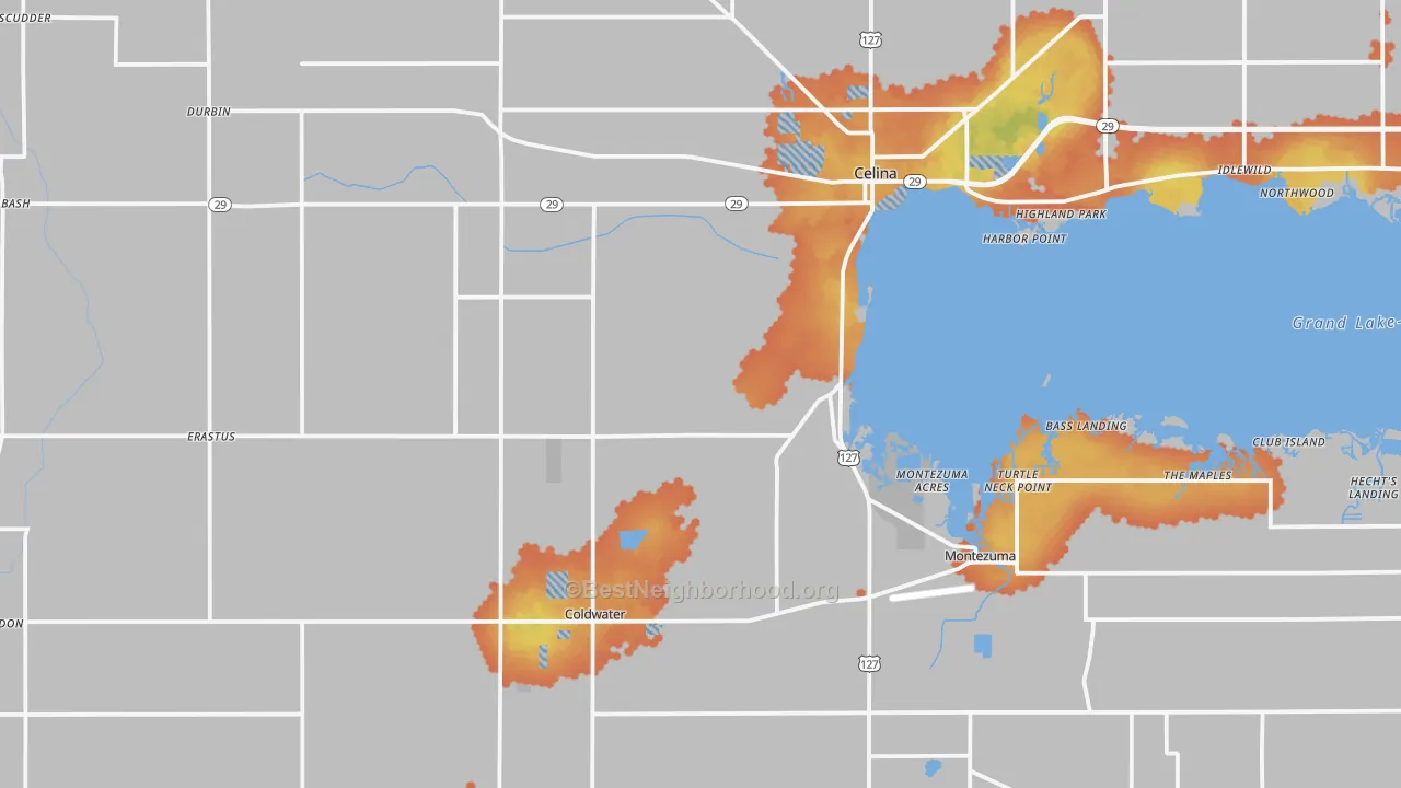 Bike Grade map of Mercer County, OH