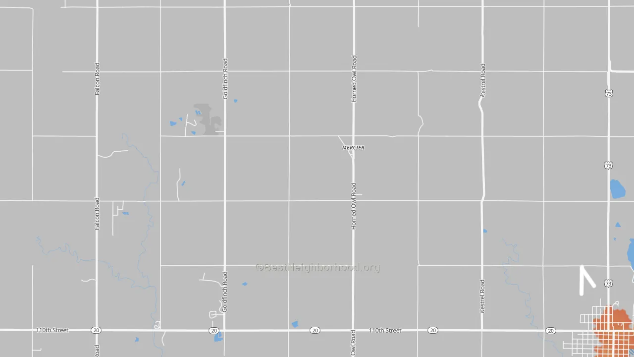 Bike Grade map of Mercier, KS