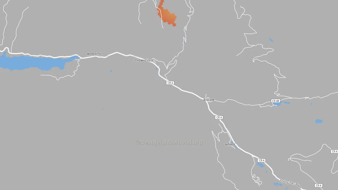 Bike Grade map of Meredith, CO