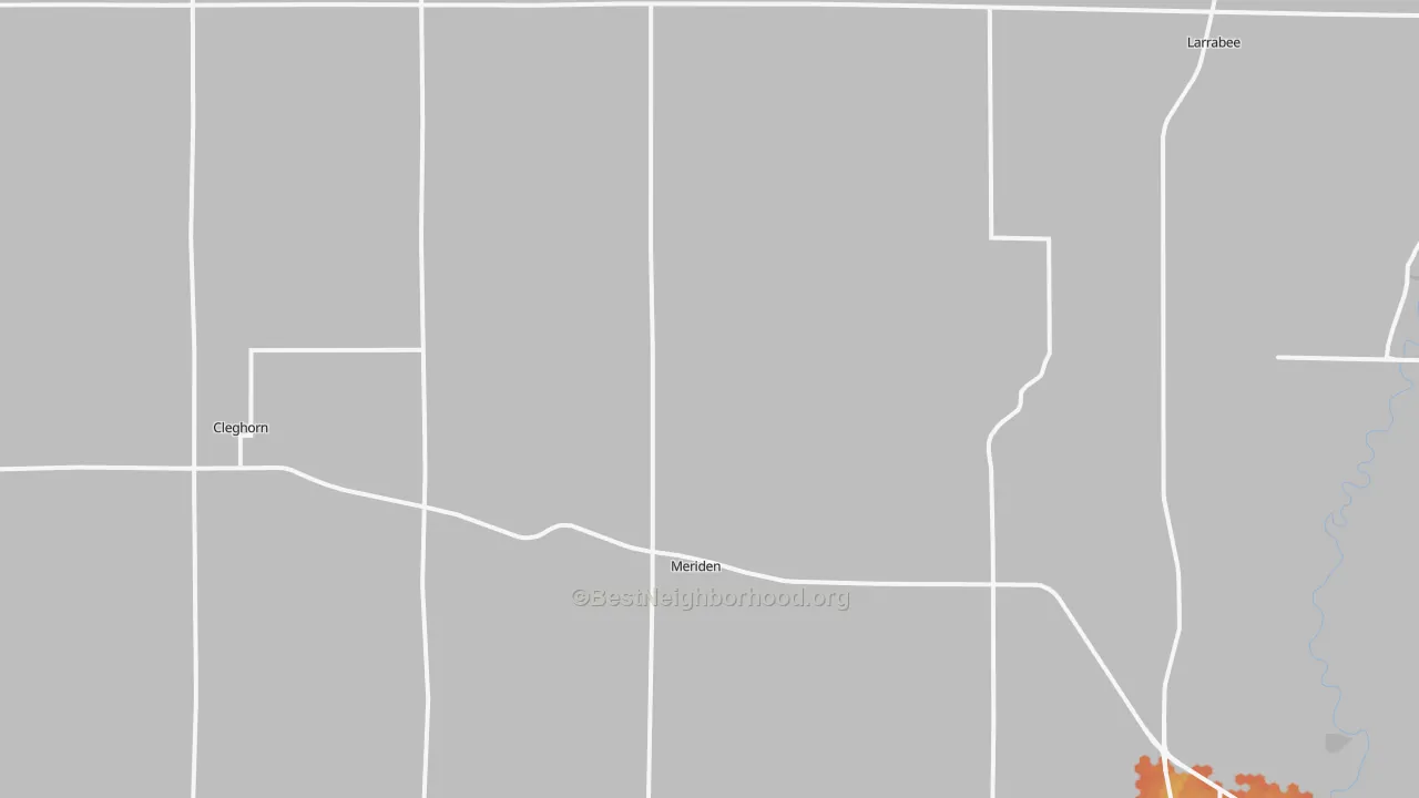 Bike Grade map of Meriden, IA