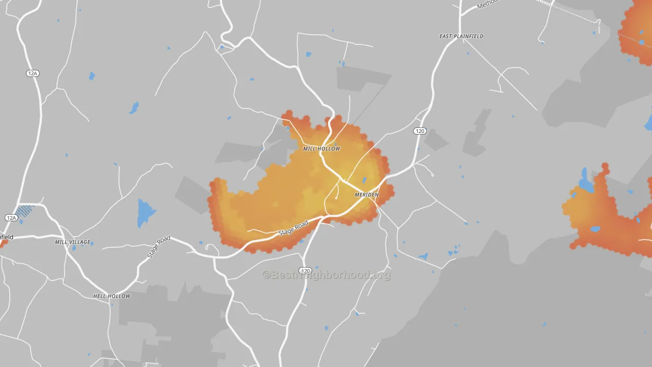 Bike Grade map of Meriden, NH