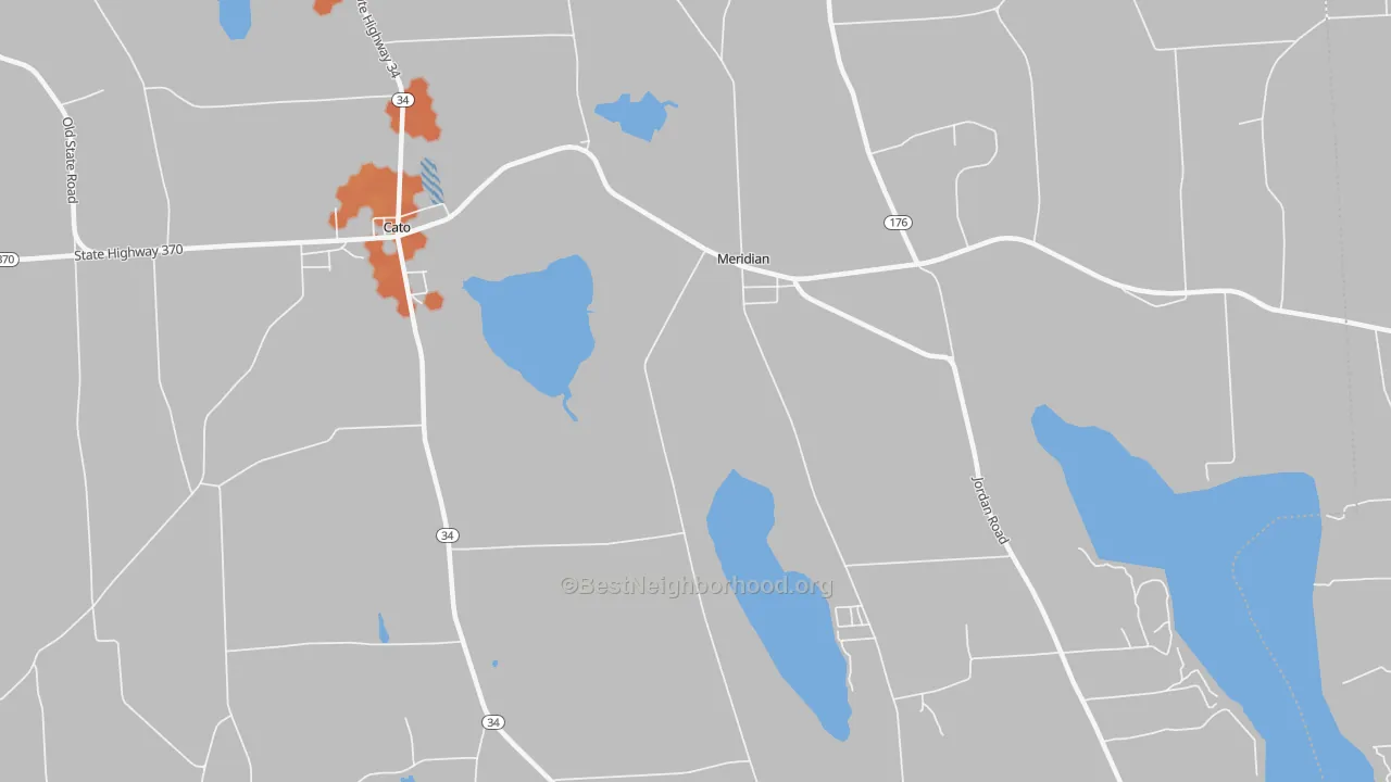 Bike Grade map of Meridian, NY