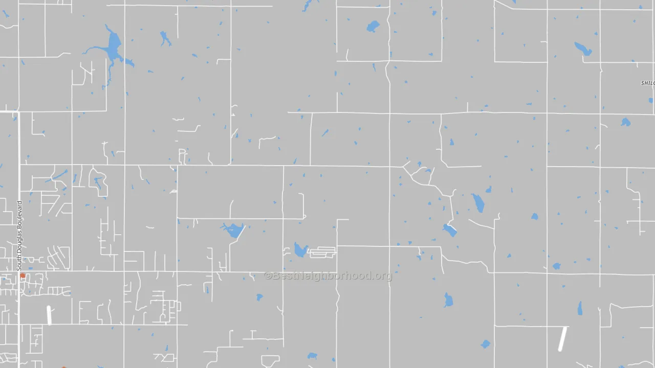 Bike Grade map of Meridian, OK