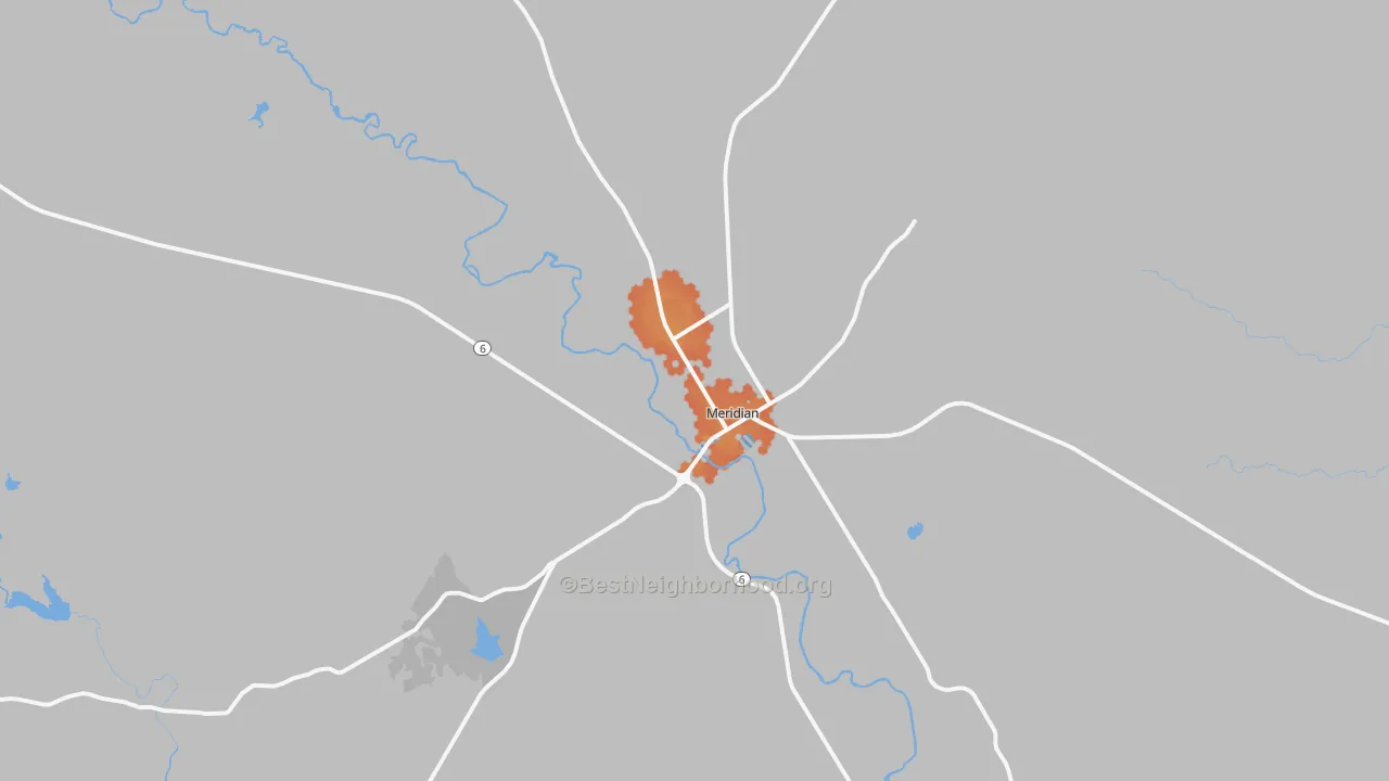 Bike Grade map of Meridian, TX