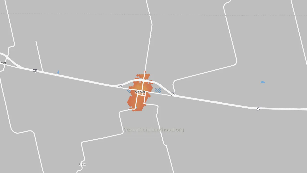 Bike Grade map of Merkel, TX
