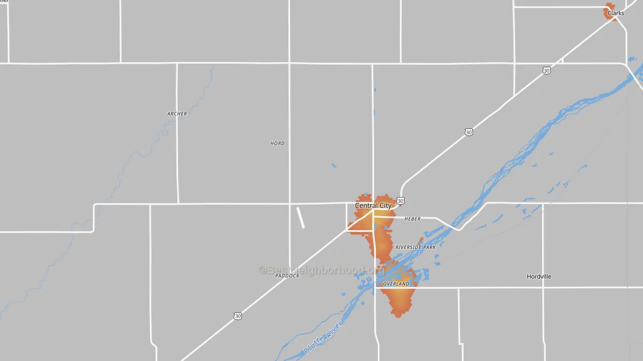 Bike Grade map of Merrick County, NE