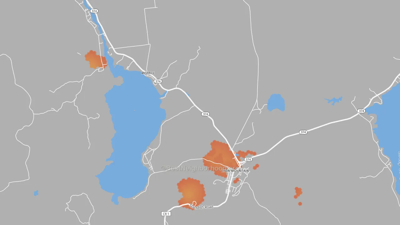 Bike Grade map of Merrill, NY