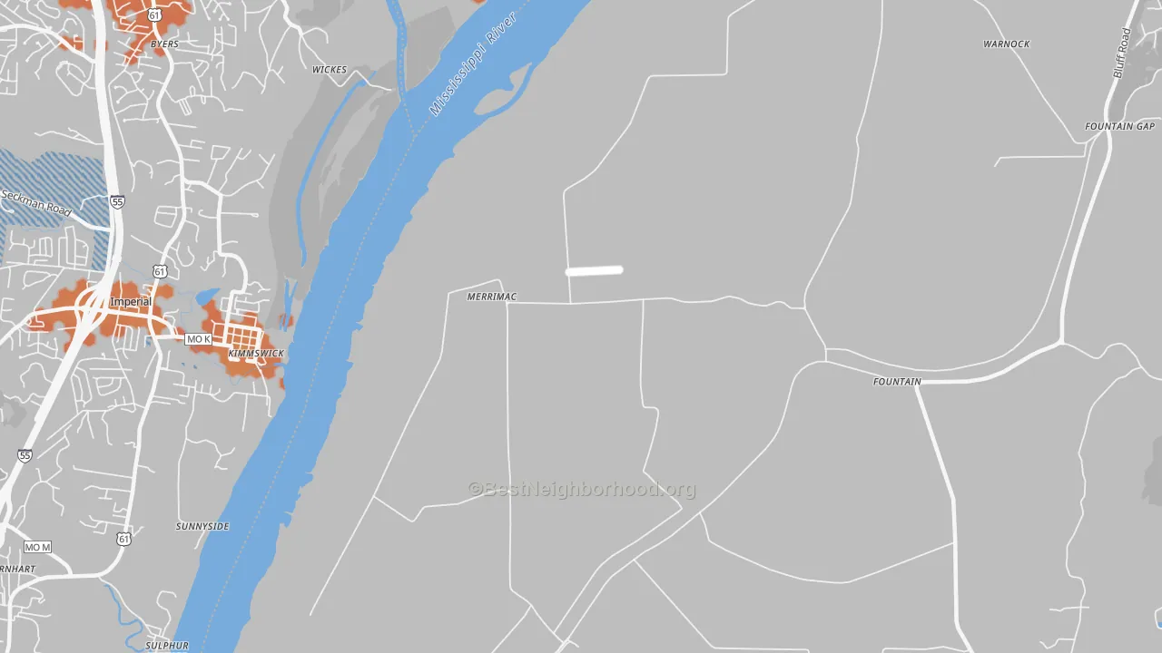 Bike Grade map of Merrimac, IL