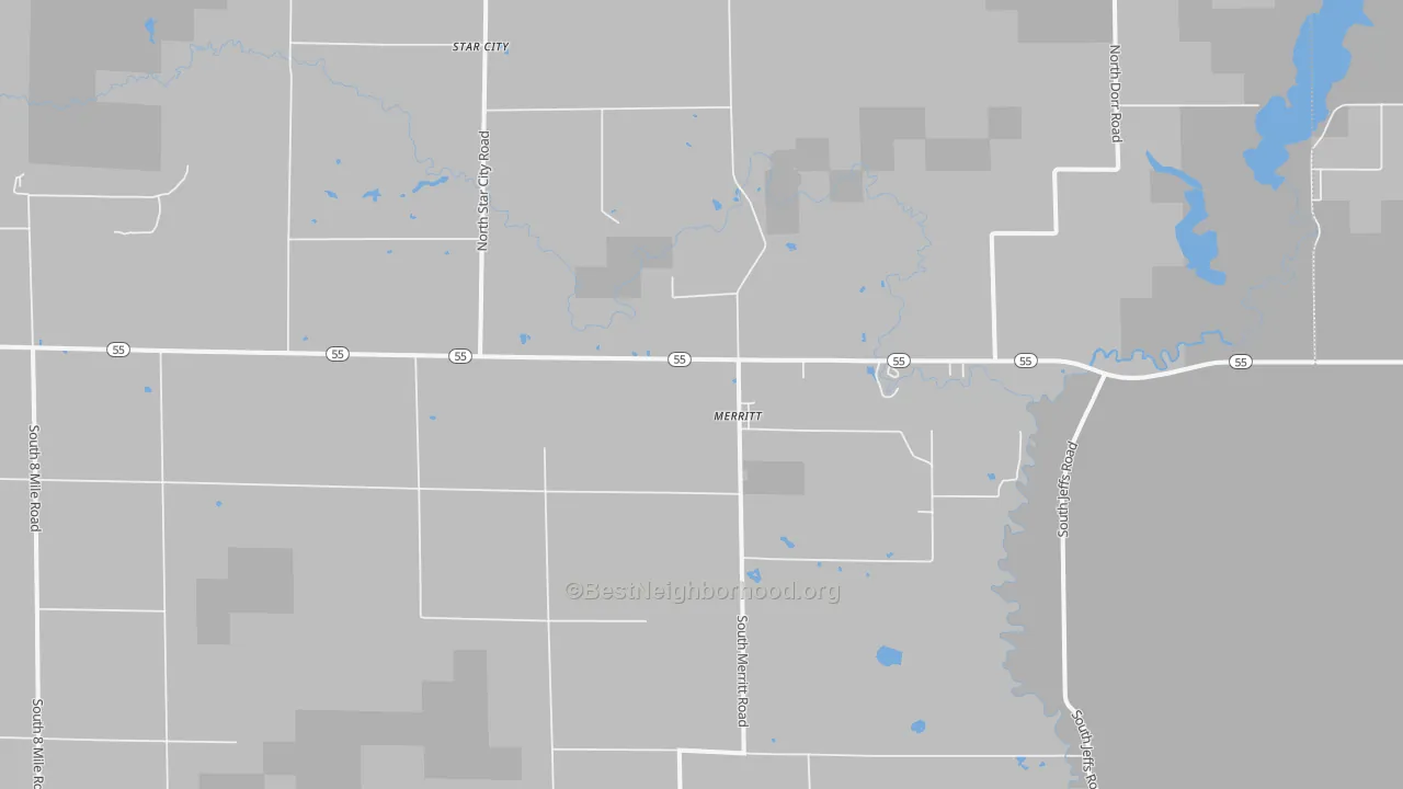 Bike Grade map of Merritt, MI