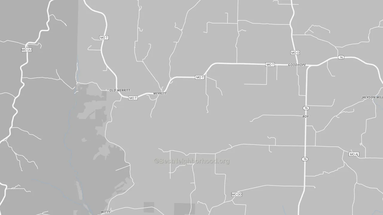 Bike Grade map of Merritt, MO